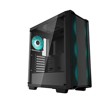 Deepcool CC560 Mid Tower Mini ITX Case, ABS + SPCC / Tempered Glass Material, 7 Expansion Slots, Up To 360mm Radiator Support, 120mm Fan Size, 2+1 2.5'' Drive Bays, USB3.0, Black | R-CC560-BKGAA4-G-1