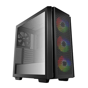 Deepcool CG560 Mid Tower Tempered Glass Side Panel ARGB Case - ATX PS2, 175mm, USB3.0x2, Audiox1 - Black | R-CG560-BKAAE4-G-1