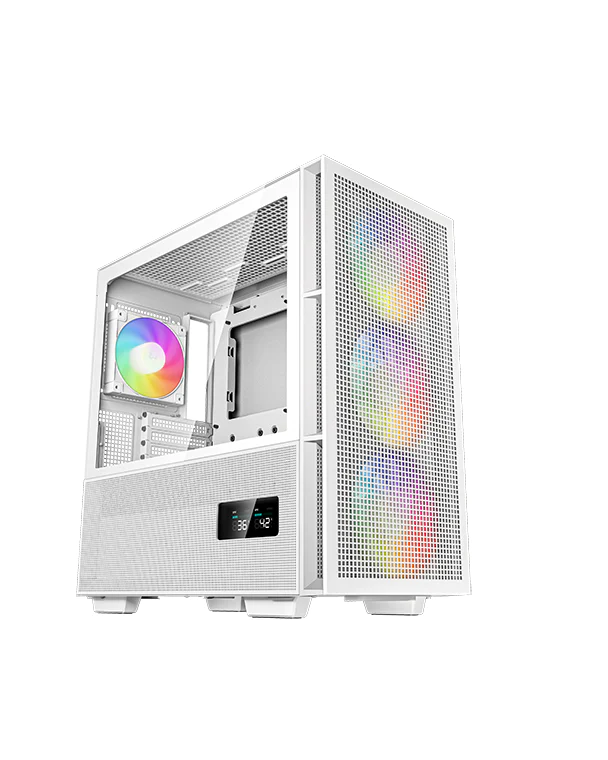 Deepcool CH560 Digital ATX Mid Tower Computer Case, ABS+SPCC+Tempered Glass Materials, Real-Time Dual-Status Digital Display, Hybrid Airflow Glass Side Panel | R-CH560-APE4D-G-1