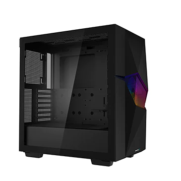 Deepcool Cyclops ATX Mid Tower ARGB Computer Case- ABS+SPCC+Tempered Glass Materials, Up to 360mm Radiators, USB 3.0/Audio/Type-C Ports - Black | R-BKAAE1-C-1