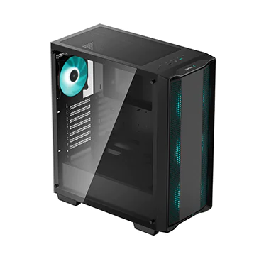 Deepcool CC560 Mid Tower Mini ITX Case, ABS + SPCC / Tempered Glass Material, 7 Expansion Slots, Up To 360mm Radiator Support, 120mm Fan Size, 2+1 2.5'' Drive Bays, USB3.0, Black | R-CC560-BKGAA4-G-1