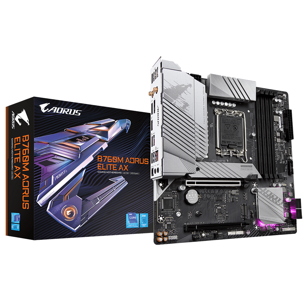 GIGABYTE B760M Aorus Elite AX LGA 1700 4x DDR5 DIMM | B760M Aorus Elite AX