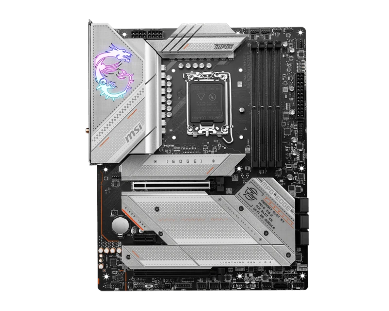 MSI MPG Z790 EDGE WIFI LGA 1700 Motherboard, Intel Z790 Chipset, 4x DDR5 Slot, 192GB Max Memory, Wi-Fi 6E, Bluetooth 5.3, 2x PCI-E x16, 1x HDMI / 1xDP, 5x M.2, USB 3.2 / Type-C | 911-7D91-018