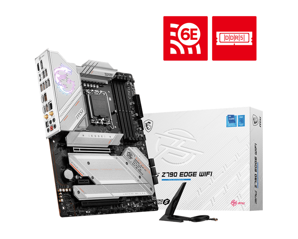 MSI MPG Z790 EDGE WIFI, Socket 1700, Intel® Z790 Chipset, 4x DDR5, Maximum Memory Capacity 192GB, 1x HDMI,1x DisplayPort, 2x PCI-E x16 slot, 5x M.2, 7x SATA 6G, ATX Motherboard | 911-7D91-018