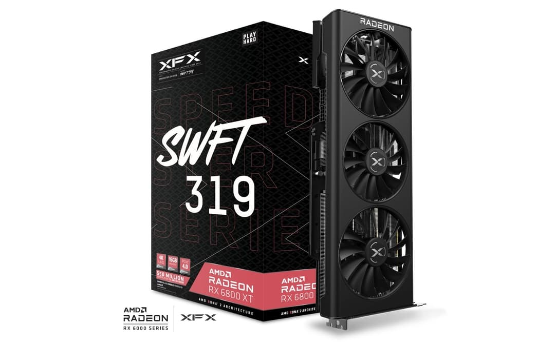 XFX Speedster SWFT 319 AMD Radeon RX 6800 XT CORE Gaming Graphics Card with 16GB GDDR6, AMD RDNA 2 | RX-68XTAQFD9