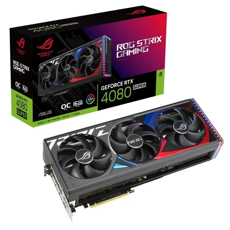 ASUS ROG Strix GeForce RTX 4080 SUPER 16GB GDDR6X OC Edition Graphics Card with DLSS 3 | 90YV0KB0-M0NA00