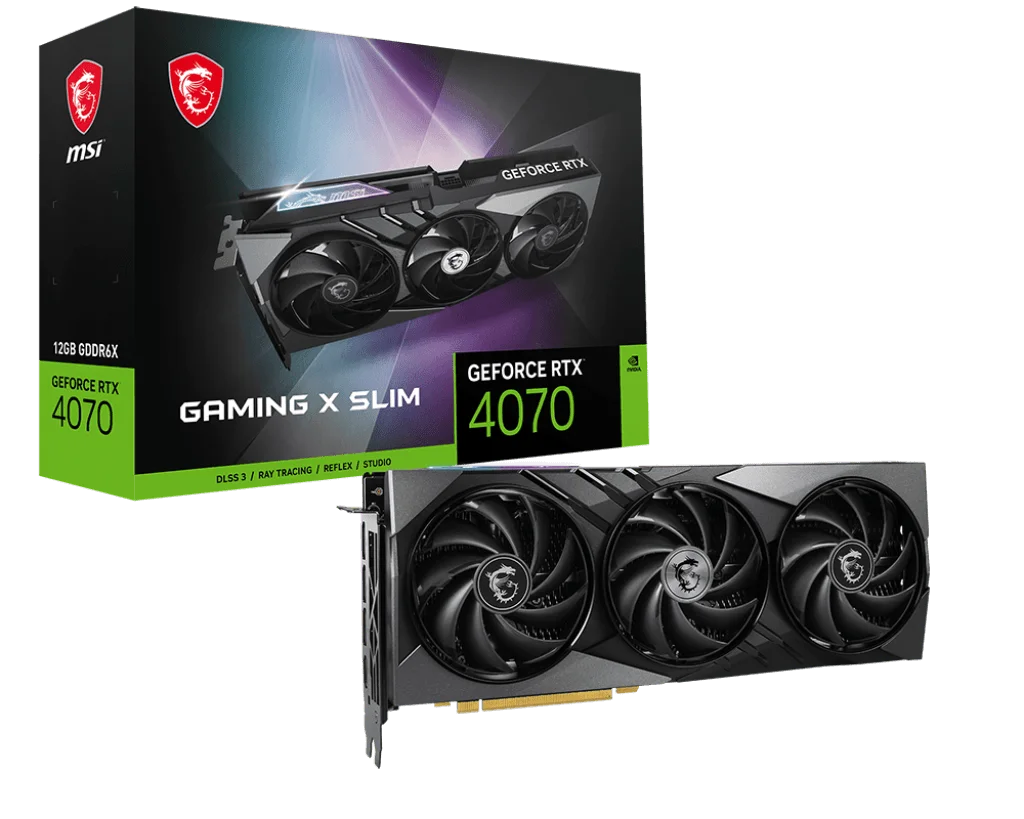 MSI GeForce RTX 4070 GAMING X SLIM Graphics Card, 12GB GDDR6X Graphics Card | 912-V513-426