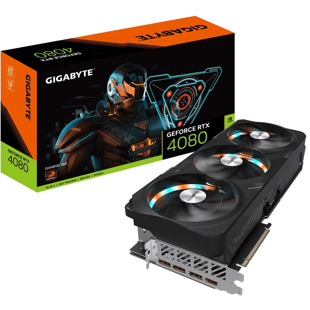 Gigabyte GeForce RTX 4080 Gaming Graphic Card, 16GB GDDR6X 256 bit Memory, 9728 CUDA Cores, 2505 MHz Core Clock | GV-N4080GAMING-16GD