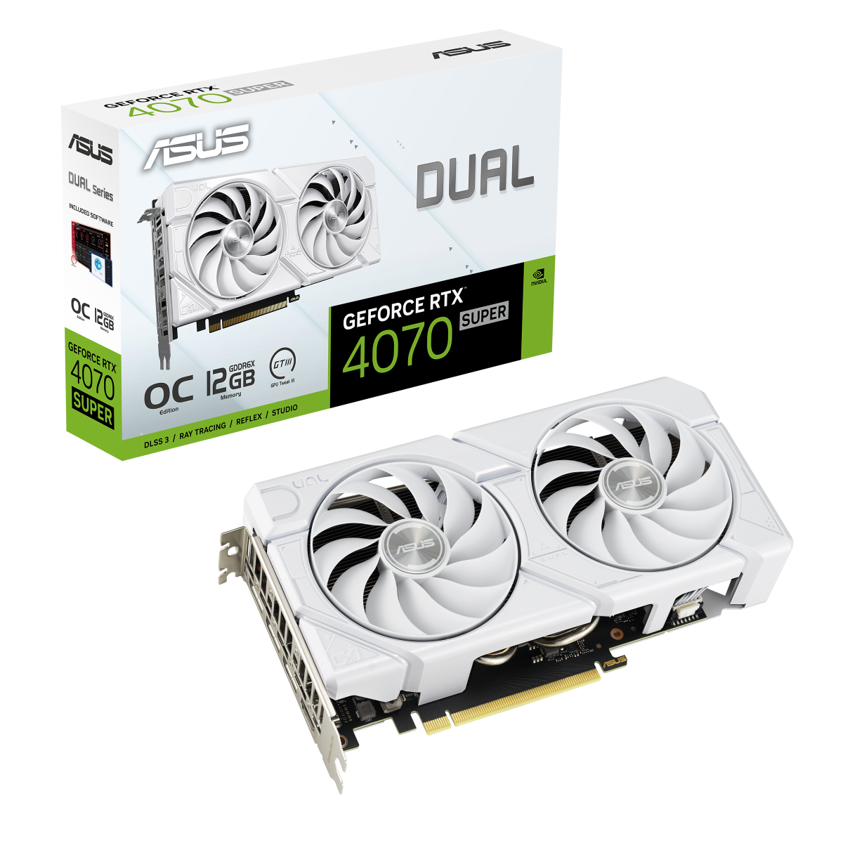 ASUS Dual GeForce RTX 4070 SUPER EVO White OC Edition 12GB GDDR6X Gaming Graphics card | 90YV0KC8-M0NA00