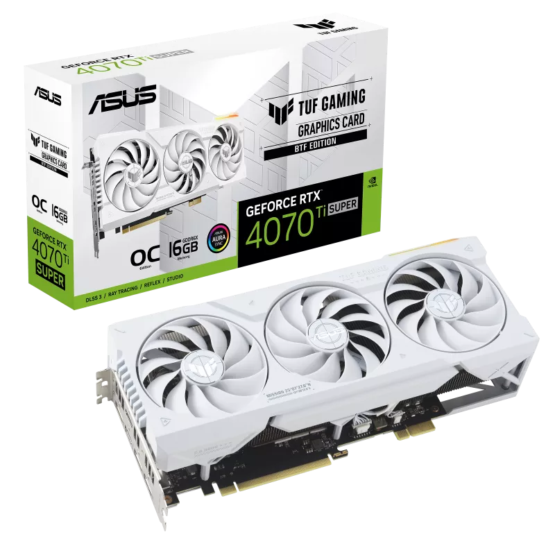 ASUS TUF Gaming GeForce RTX 4070 Ti SUPER BTF White OC Edition 16GB GDDR6X, White | 90YV0KI0-M0NA00