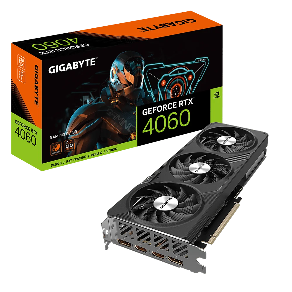 GIGABYTE GeForce RTX­­ 4060 GAMING OC Graphics Card, 8GB GDDR6 128bit Memory, 2550 MHz Boost Clock | GV-N4060GAMING OC-8GD