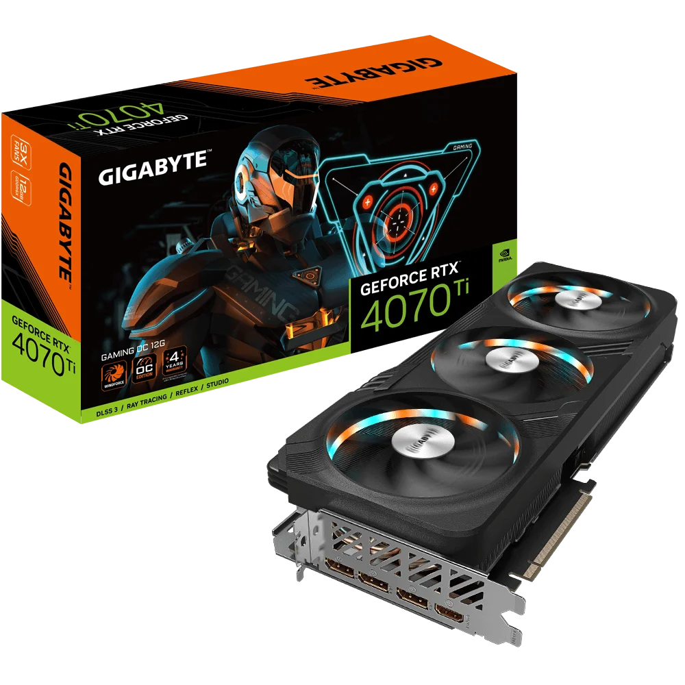 Gigabyte RTX 4070 Ti GAMING OC Graphics Card, 12GB GDDR6X 192 bit Memory, 2640 MHz Core Clock, PCI-E 4.0 | GV-N407TGAMINGOC-12GD