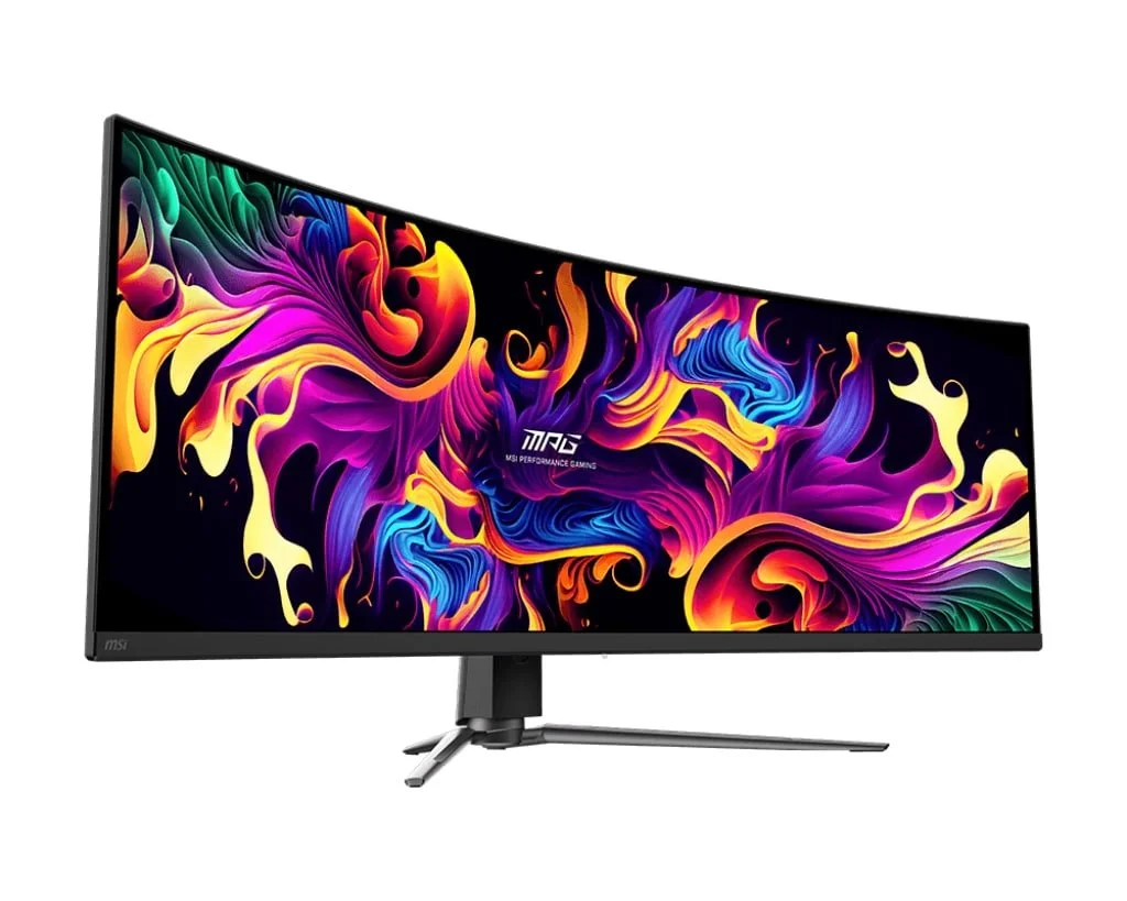 MSI MPG 491CQP QD-OLED Curved Gaming Monitor, 49-inch, DQHD (5120 x 1440), 144Hz, 0.03ms(GtG), 1800R Curved, VESA, DisplayHDR True Black 400, HDMI 2.1, Adaptive-Sync, MSI OLED Care 2.0, Black | 9S6-3FA84T-013