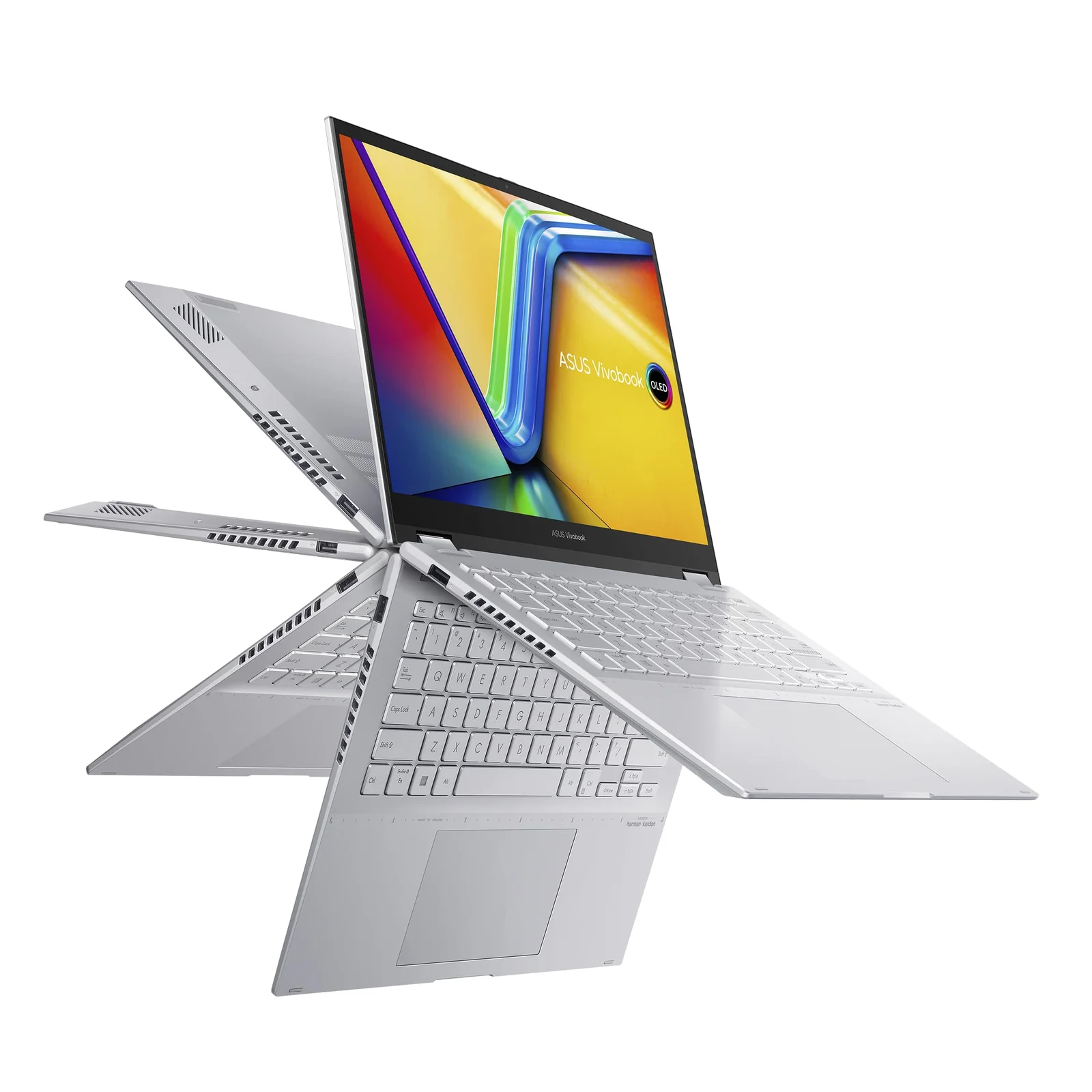 ASUS Vivobook S 14 Flip Intel Core i5 1355U, 8GB RAM, 512GB SSD, Intel UHD Graphics, 14" WUXGA Touch & Flip, Win11 Home, Eng-Arab K/B, Silver | TP3402VA-LZ255W