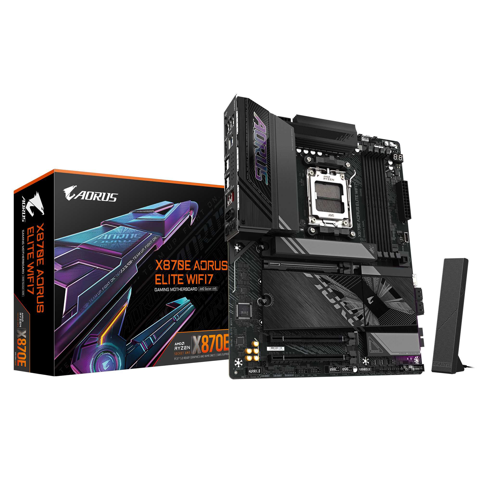 GIGABYTE X870E Aorus Elite WIFI7 Motherboard, AMD X870E Chipset, AMD Socket AM5, Dual Channel DDR5,