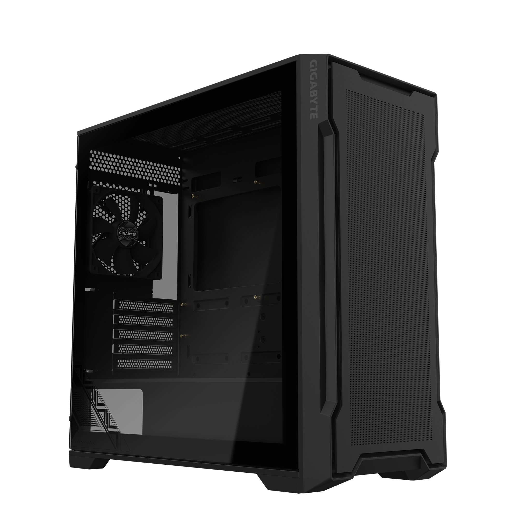 Gigabyte C102 Glass Mid m-ATX Tower Case, 2x Pre-Installed 120mm Fans, Up to 360mm Radiator Support