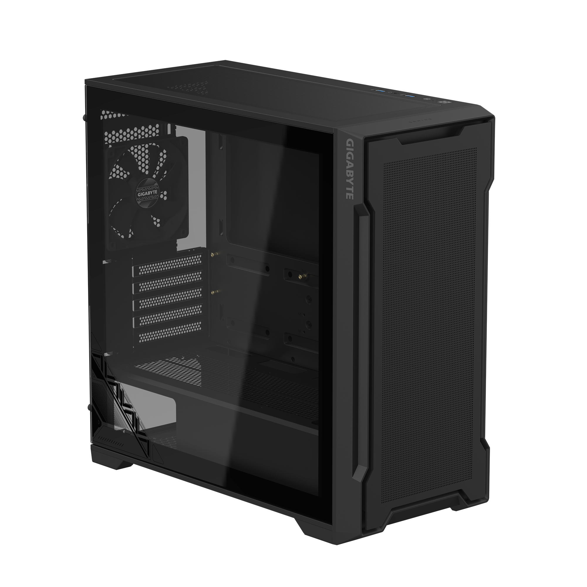 Gigabyte C102 Glass Mid m-ATX Tower Case, 2x Pre-Installed 120mm Fans, Up to 360mm Radiator Support