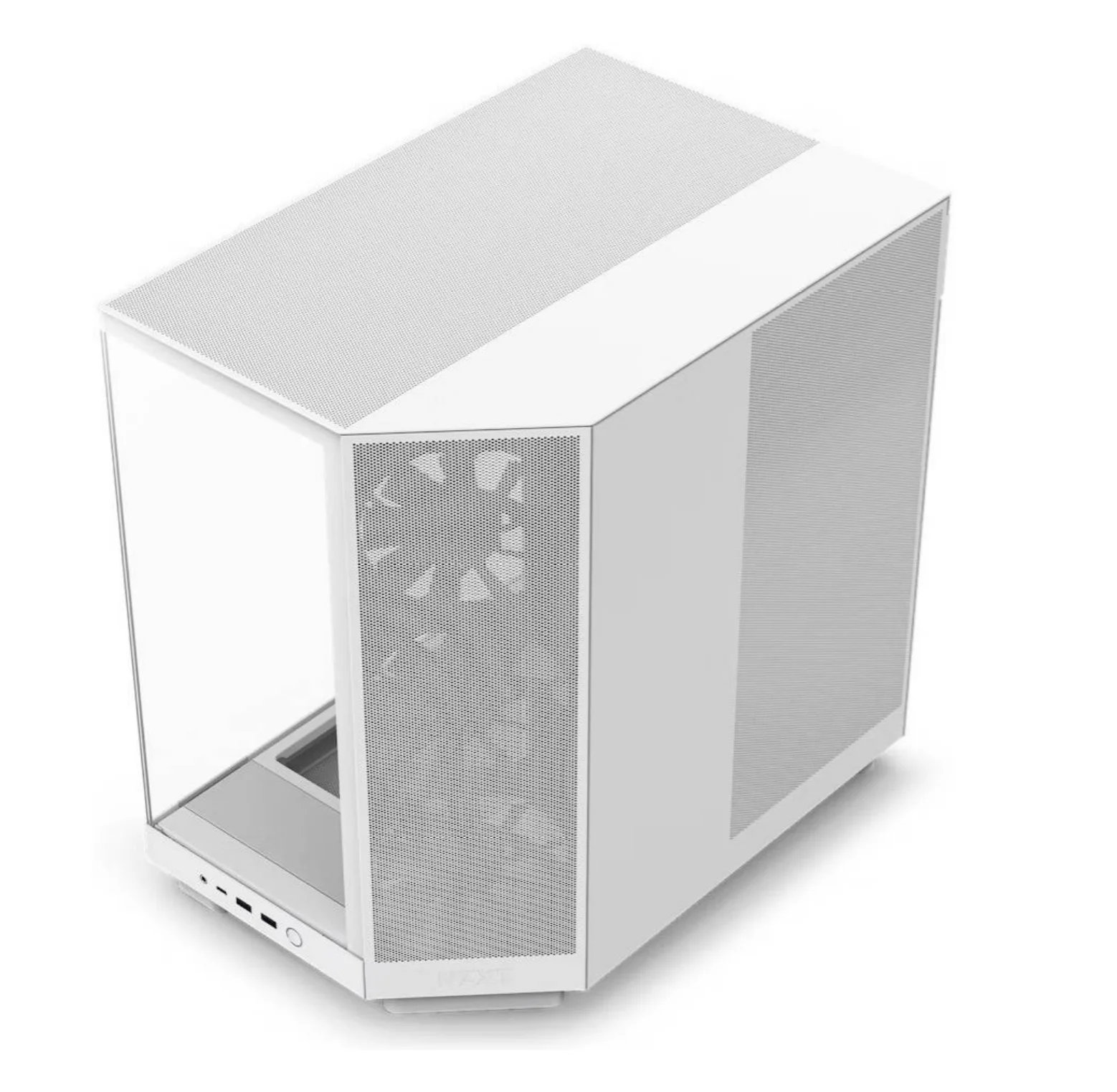 NZXT H6 Flow Compact Dual-Chamber Mid-Tower Airflow Case, White, SGCC Steel, Ultra-Clear, Dark Tinted Tempered Glass, 3 x F120Q Fans included | CC-H61FW-01