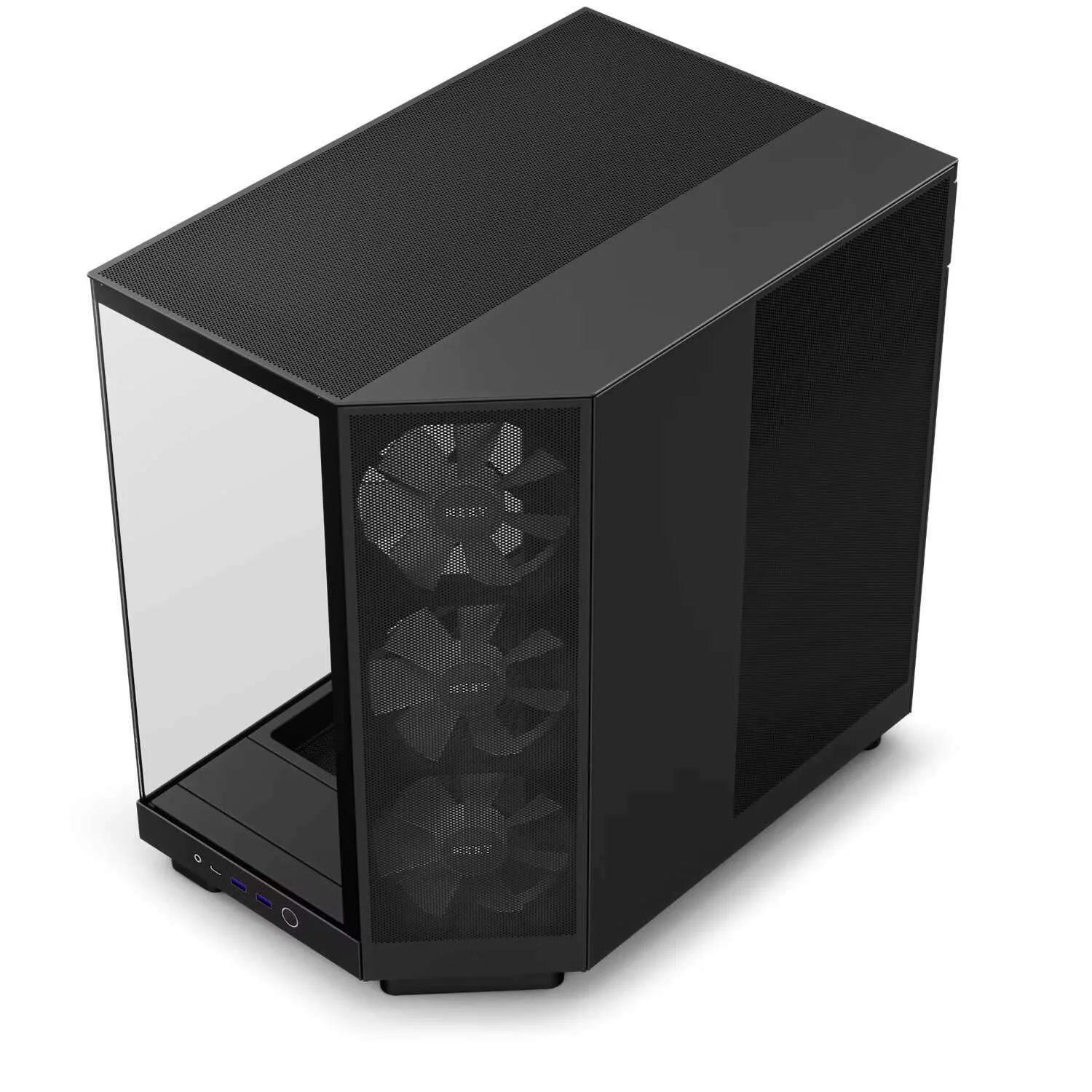 NZXT H6 Flow RGB Compact Dual-Chamber Airflow Mid-Tower ATX Case, Panoramic Glass Panels, Up to 360 mm Radiator & 3x 120mm RGB Fans Black | CC-H61FB-R1