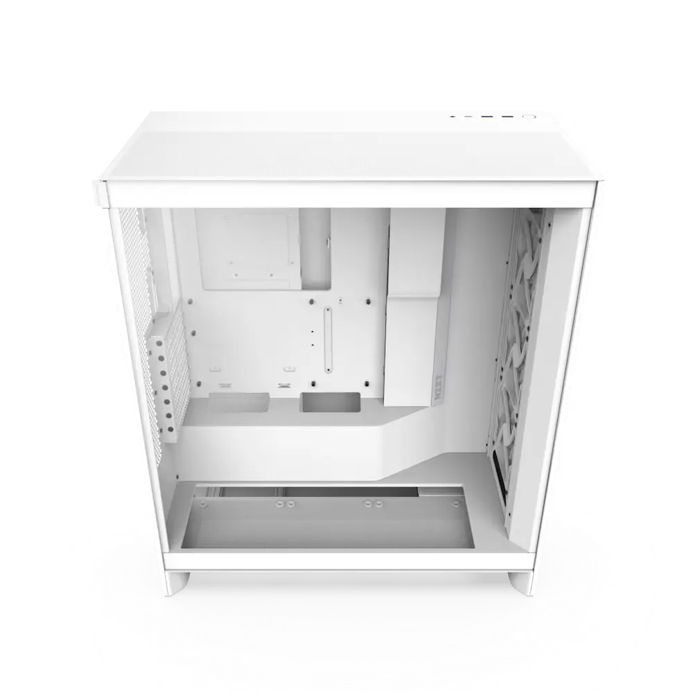 NZXT H7 Flow Mid Tower ATX Airflow Case,Tempered Glass Side Panel, 3 x 120mm Quiet Fan (White) | CM-H72FW-01