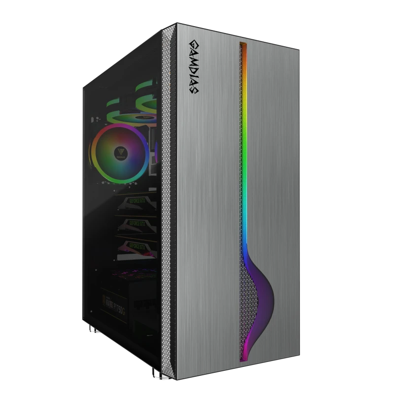 Gamdias MARS M1 ,Anodized Aluminum Panel Sync with 5V ARGB Motherboard LED strip with Rainbow color streaming lighting effectsindow | GD-MARS-M1