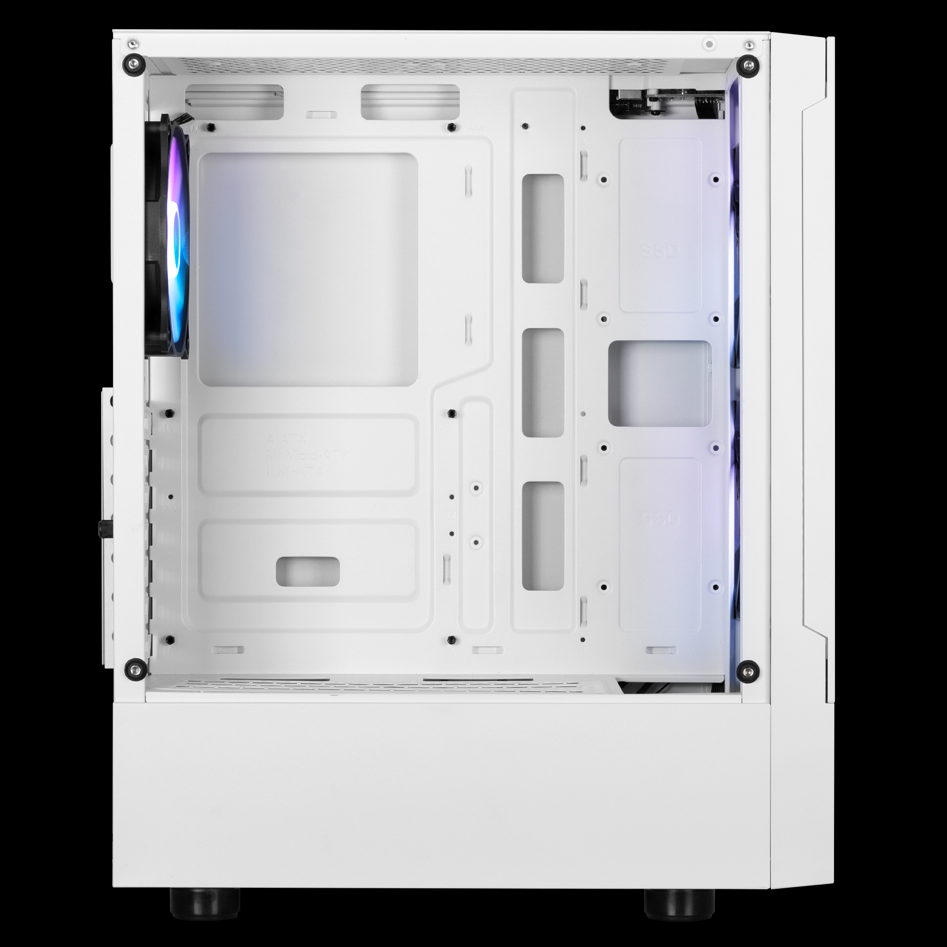 GAMDIAS TALOS E3 MESH RGB ATX Mid Tower PC Case, Tempered Glass Panel, Excellent Airflow Design – White