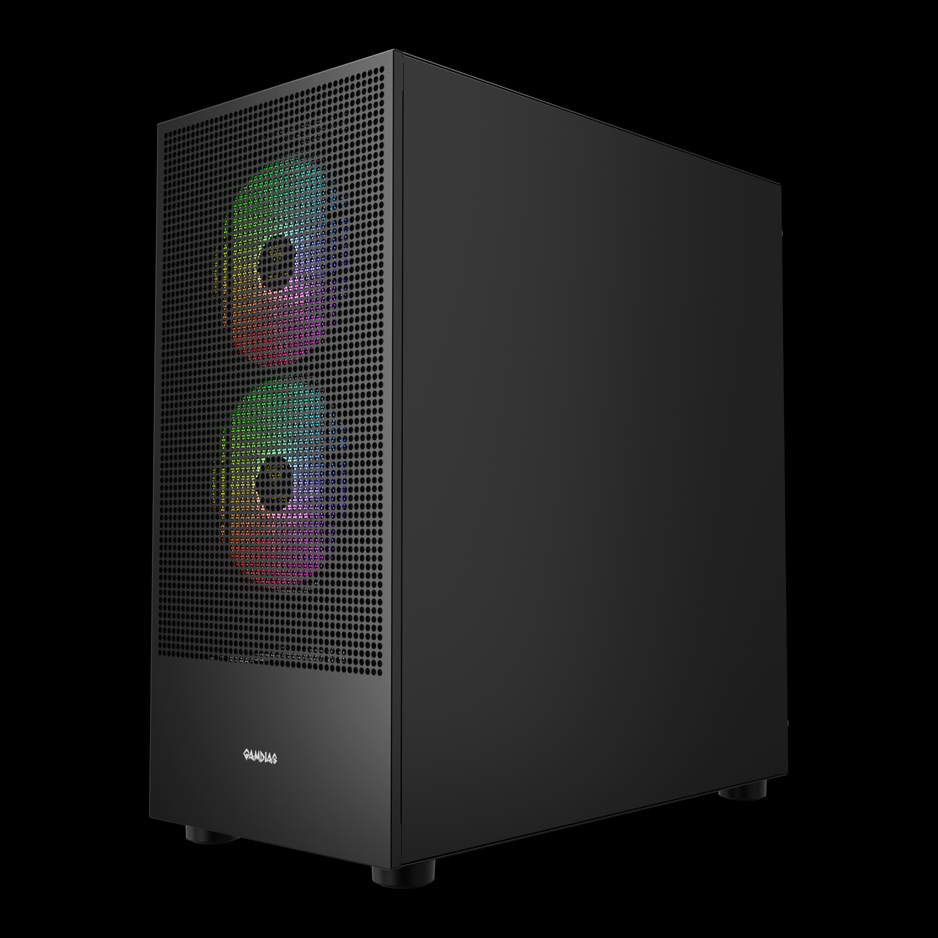 GAMDIAS TALOS M3 Mesh Mid Tower Gaming Case, support Dual360mm radiators , three built-in PWM ARGB fans