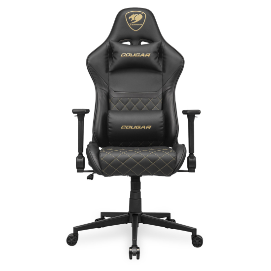 COUGAR CHAIR ARMOR ONE V2 GOLD, PVC Leather, 4D Folding Armrests, Up to 120 kg Weight Support | 3MAO2GLB.0001