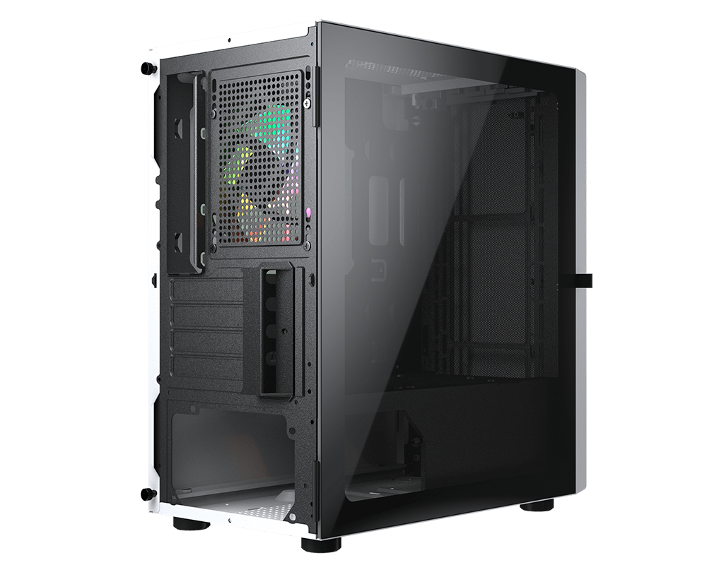 Cougar Purity RGB Mini Tower Case, Up to 5x Cooling Fan & 240mm Radiator Support, 1x Pre-Installed aRGB Fan | 385PC40.0002