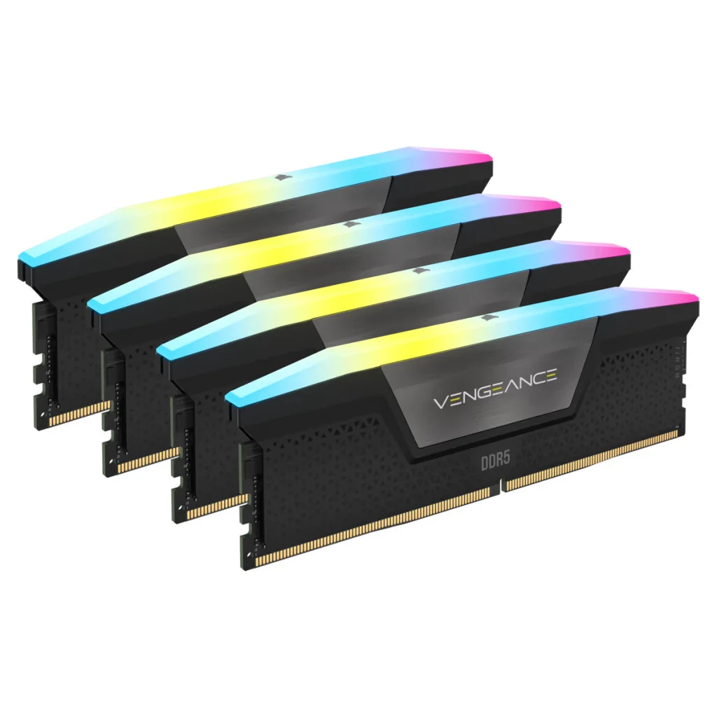 Corsair VENGEANCE RGB 192GB (4x48GB) DDR5 DRAM 5200MT/s C38 Memory Kit — Black | CMH192GX5M4B5200C3