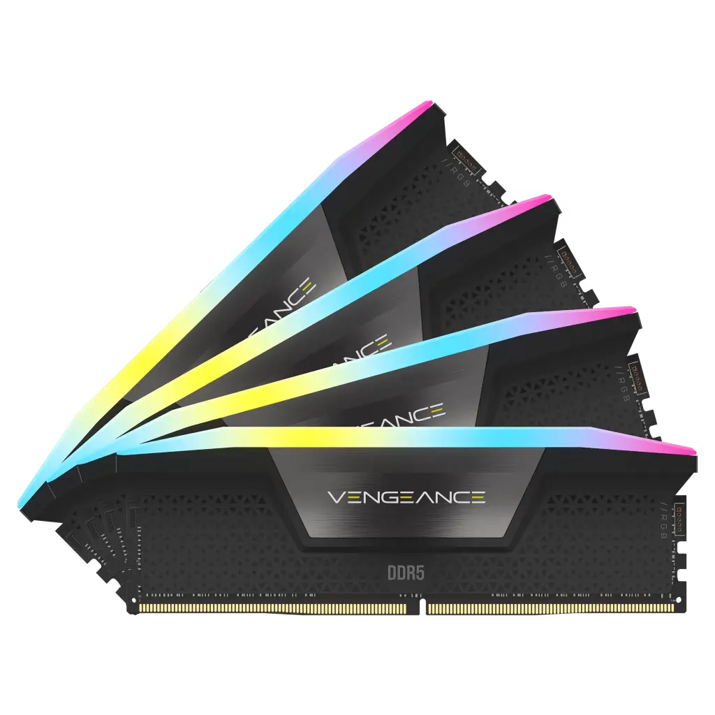 Corsair Vengeance RGB 128GB (4x32GB) DDR5 Desktop Memory Kit, 5600MHz Tested Speed, 288 Pin, Intel XMP 3.0 Technology, Black | CMH128GX5M4B5600C40