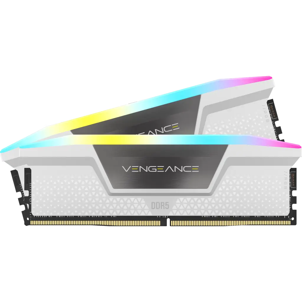 CORSAIR Vengeance RGB 32GB (2x16GB) DDR5 Desktop Memory Kit, 5600 MHz Memory Speed, Intel XMP ,288 Pin, White | CMH32GX5M2B5600C40W