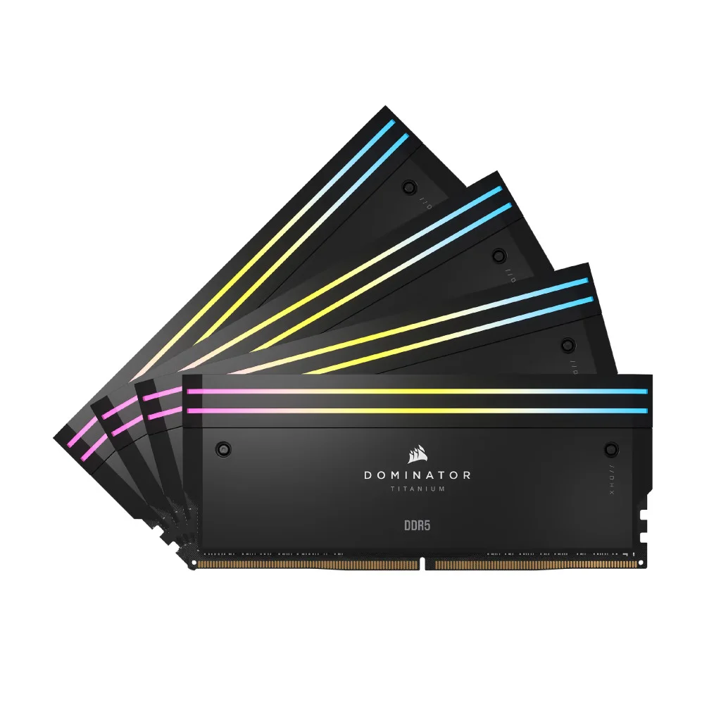 Corsair DOMINATOR TITANIUM RGB 96GB (4x24GB) DDR5 DRAM 6000MT/s CL30 Intel XMP Memory Kit – Black | CMP96GX5M4B6000C30