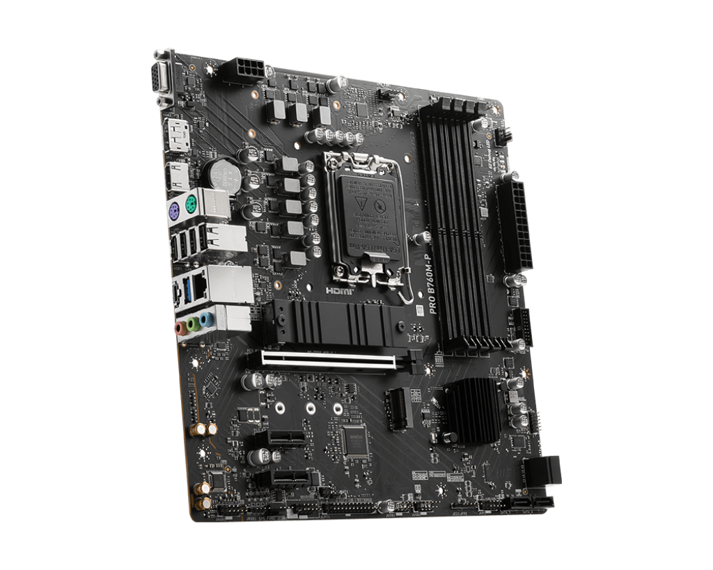 MSI PRO B760M-P Motherboard , LGA 1700, 4x DDR5, MaX 256GB, 1x PCI-E x16 slot | 911-7E02-026