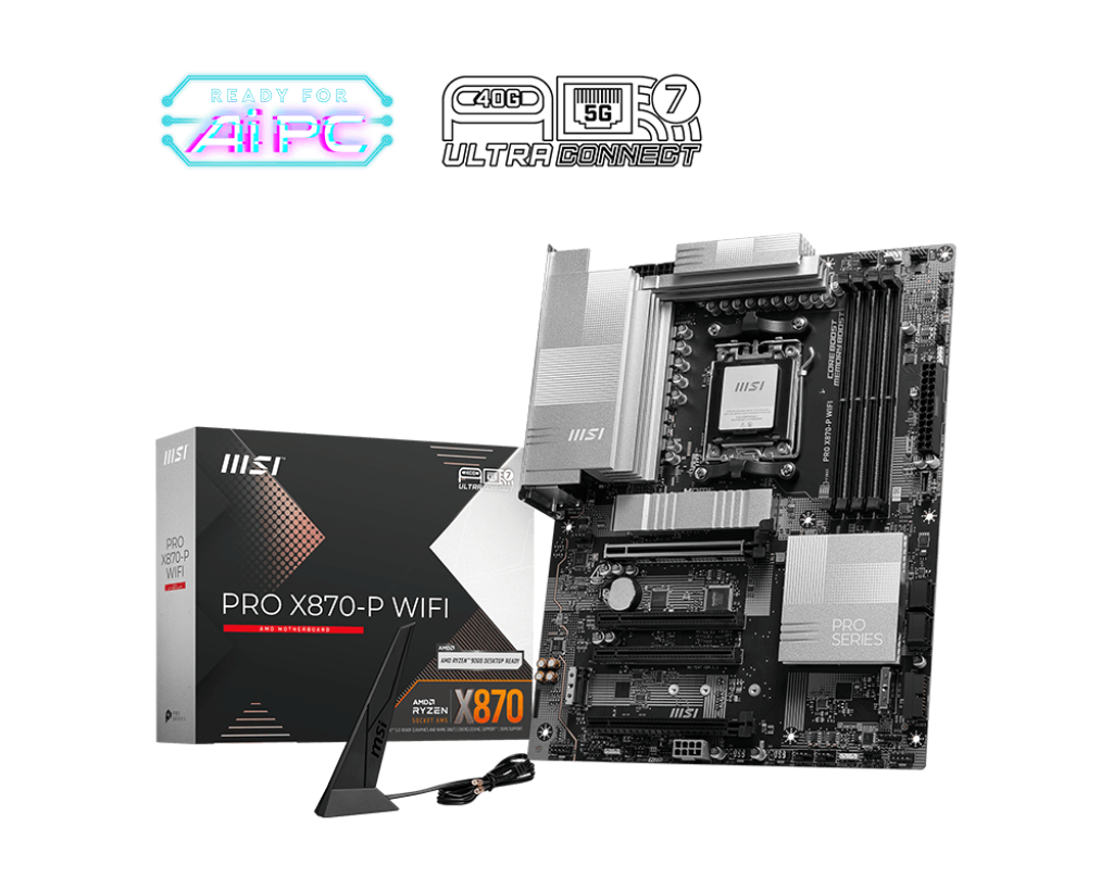 MSI PRO X870-P WIFI Motherboard, Socket AM5,  4x DDR5 UDIMM, Max 256GB, 4x PCI-E x16 slot | 911-7E47-001