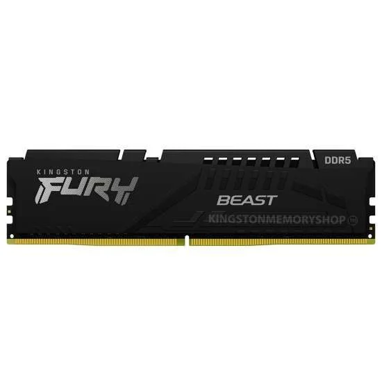 Kingston FURY Beast 16GB DDR5 4800MT/s Black DIMM Desktop Memory | KF548C38BB-16