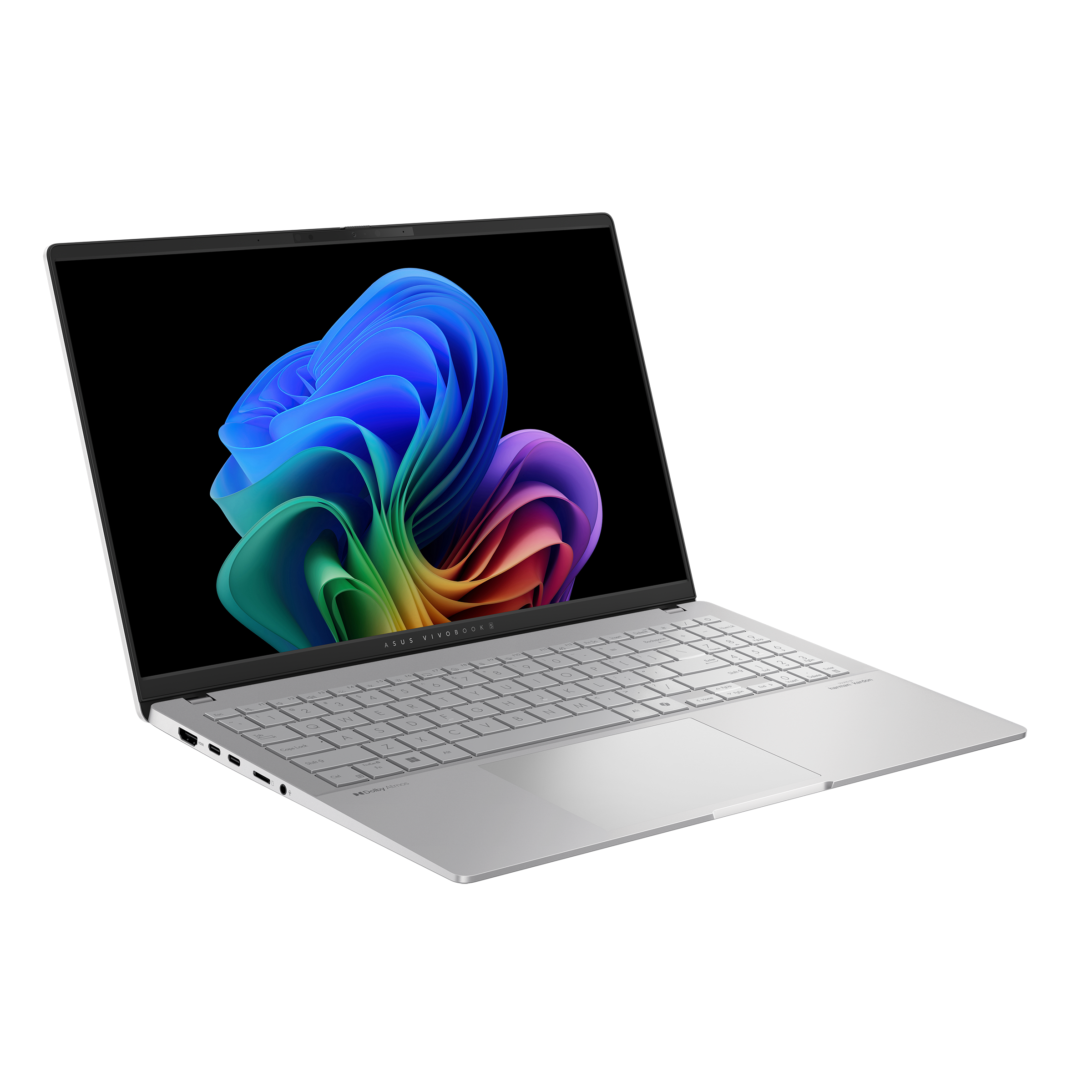 ASUS VIVOBOOK S 15 OLED Snapdragon X Plus X1P42100, 16GB RAM, 1TB SSD, 15.6" OLED 3K 120Hz, Qualcomm Adreno GPU, Win 11 Home, Eng-Arab Keyboard, Silver | S5507QA-MA007W