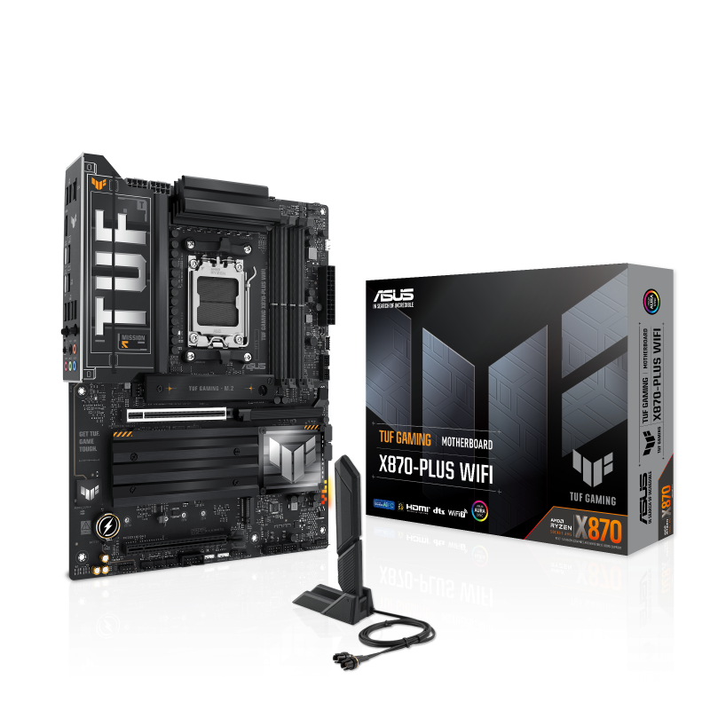 TUF GAMING X870-PLUS WIFI,  AMD Socket AM5, 4 x DIMM slots, max. 192GB, DDR5 Supports up to 8000+MT,  4 x M.2 slots | 90MB1IU0-M0EAY0