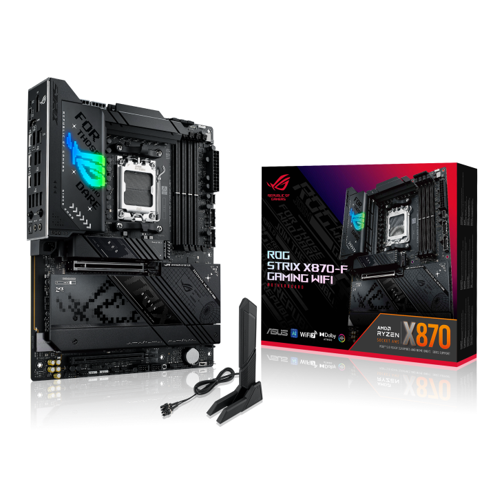 ROG STRIX X870-F GAMING WIFI, AMD Socket AM5, 4 x DIMM slots, max. 192GB, DDR5 Supports up to 8000+MT,  4 x M.2 slots  | 90MB1IV0-M0EAY0