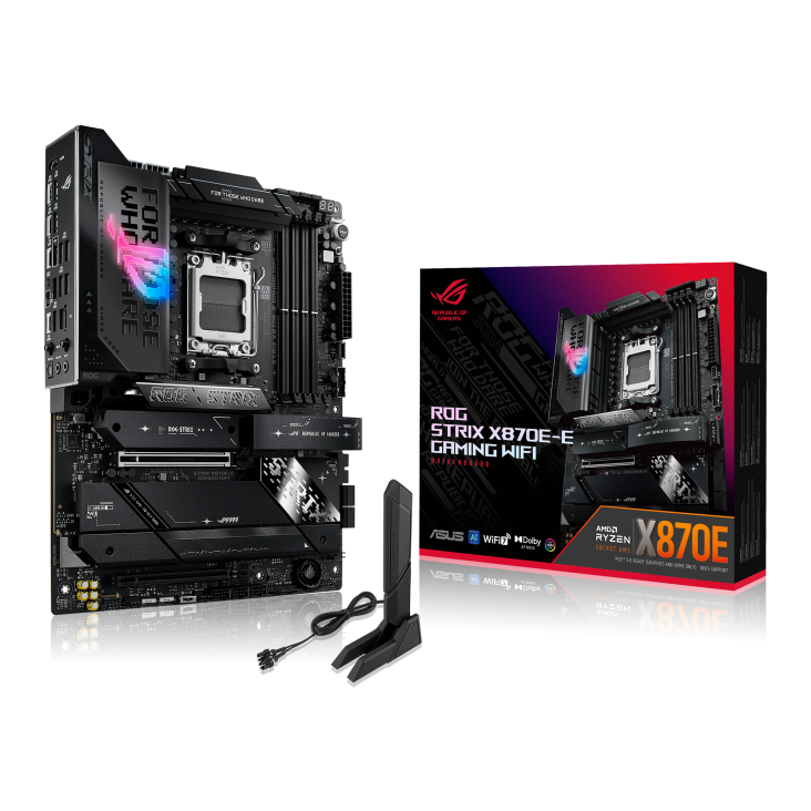 ASUS ROG STRIX X870E-E GAMING WIFI, AMD Socket AM5, 4 x DIMM slots, max. 192GB, DDR5, 5 x M.2 slots | 90MB1IB0-M0EAY0