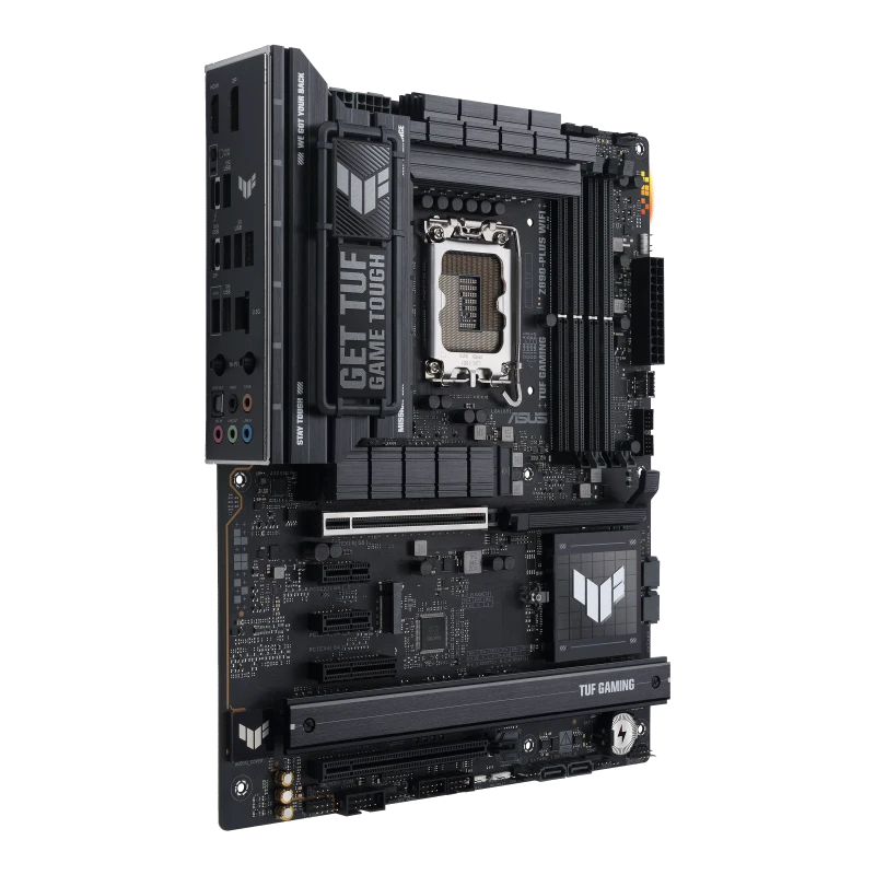 ASUS TUF GAMING Z890-PLUS WiFi ATX Motherboard – Intel Z890, LGA 1851, DDR5 192GB 9066+ MT/s, 4x M.2 Gen5/Gen4, PCIe 5.0, Wi-Fi 7, USB4, 90MB1IQ0-M0EAY0