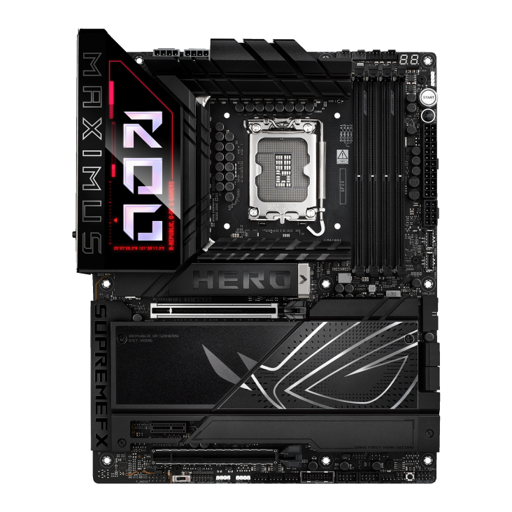 ASUS ROG MAXIMUS Z890 HERO ATX Motherboard, LGA1851, 4 x DIMM slots, max. 192GB DDR5 up to 9200+MT/s, 6 x M.2 slots, Wi-Fi 7 | 90MB1ID0-M0EAY0