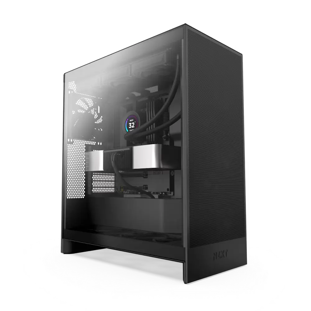 NZXT H7 Flow Mid Tower ATX Airflow Case,Tempered Glass Side Panel, 3 x 120mm Quiet Fan (Black) | CM-H72FB-01