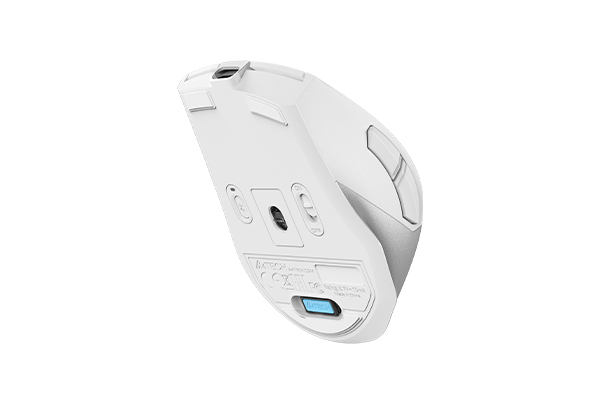 A 4tech FB45CS Air  Dual Mode Mouse, Silent Clicks, Bluetooth and 2.4GHz technology,Switch up to 3 Devices - Silver White|  FB45 CS