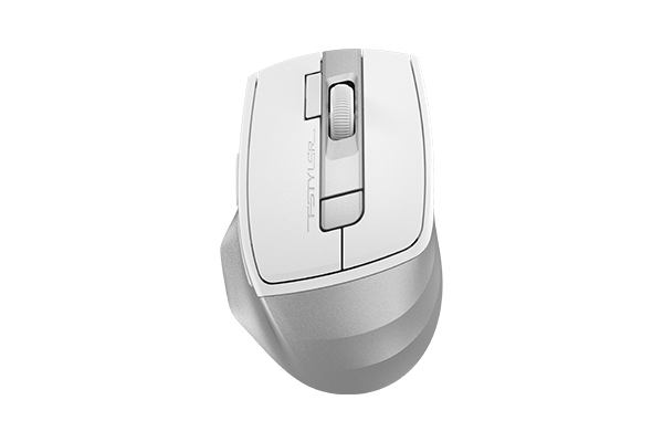 A 4tech FB45CS Air  Dual Mode Mouse, Silent Clicks, Bluetooth and 2.4GHz technology,Switch up to 3 Devices - Silver White|  FB45 CS