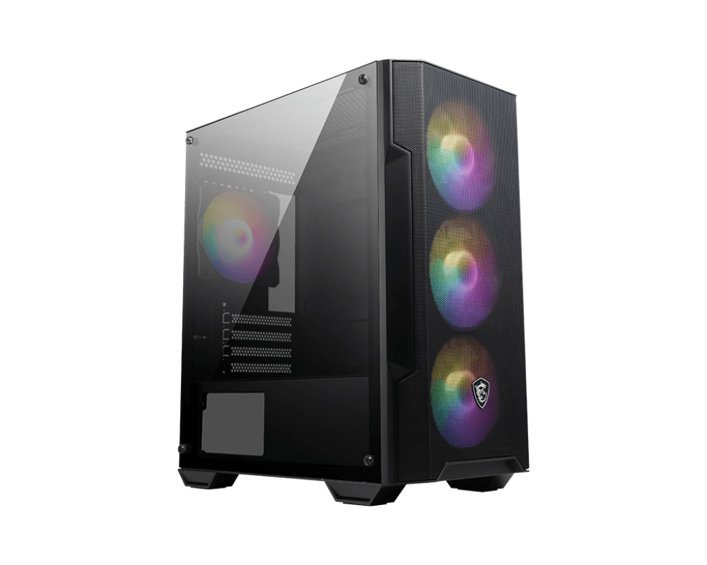 MSI MAG FORGE M100A, Micro ATX Tower Case 4 x Auto-RGB Pre-installed Fan | 306-7G20A21-809