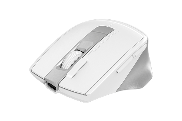 A4tech FB45CS Air Dual Functions Desk + Air Silent Clicks Mouse, Wireless 2.4GHz technology, Rechargeable - White | FB26CS