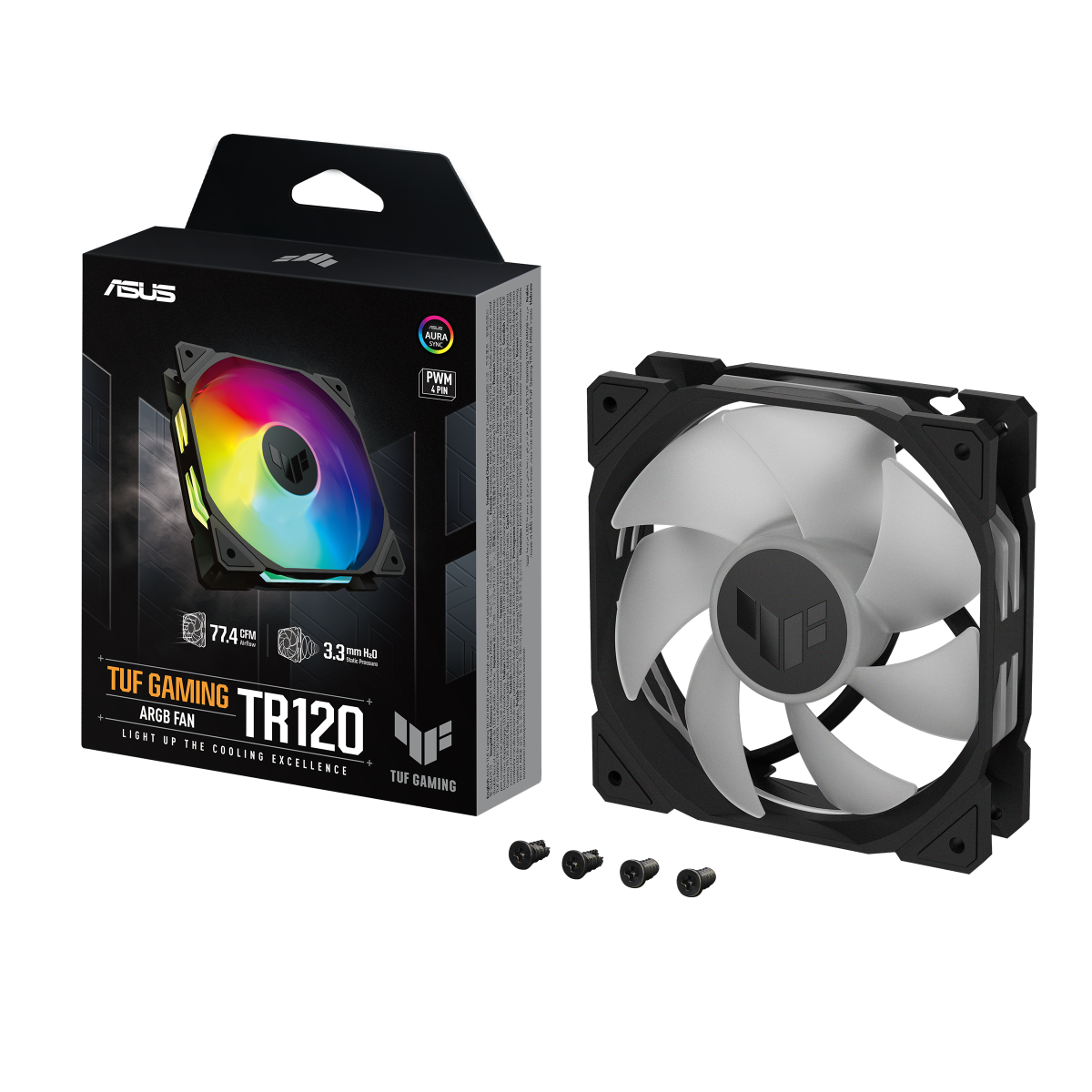 ASUS TUF Gaming TR120 ARGB Fan,  28mm fan frame, PWM control, Aura Sync,2000 rpm | 90DA0090-B09000