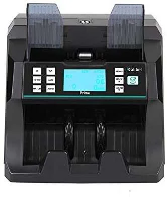 Cassida Kolibri Prime Front Loading Simple Bill Counter with UV-MG-IR Detection Machine, Up to 10 Multi-Currencies, Up to 1000 bpm Speed, Up to 400 Hopper Capacity, Black