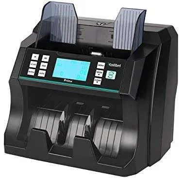 Cassida Kolibri Prime Front Loading Simple Bill Counter with UV-MG-IR Detection Machine, Up to 10 Multi-Currencies, Up to 1000 bpm Speed, Up to 400 Hopper Capacity, Black